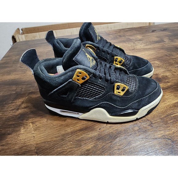 Nike Air Jordan 4 Retro GS Royalty Black Gold 408452-032 Size 4Y (Women's 5.5) - Picture 4 of 7
